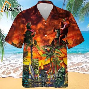 3D Godzilla and King Hawaiian Shirt