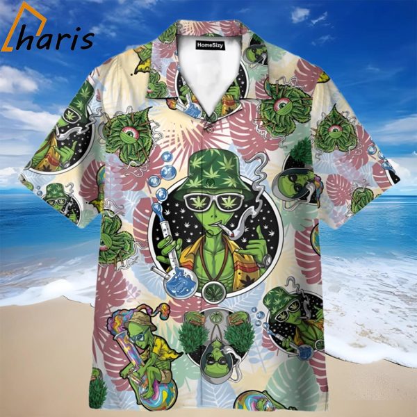 Alien Cannabis Hippie Hawaiian Shirt