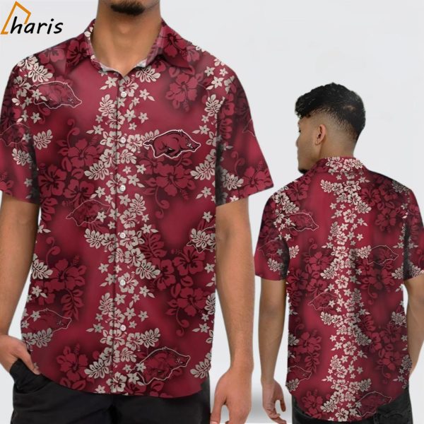 Arkansas Razorbacks Short Sleeve Tropical Hawaiian Shirt