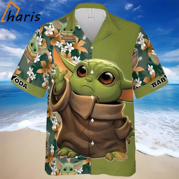 Baby Yoda Floral Star Wars Hawaiian Shirt