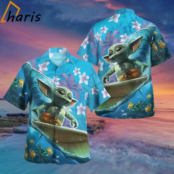 Baby Yoda Surfing Hawaiian Shirt Gift For Fan