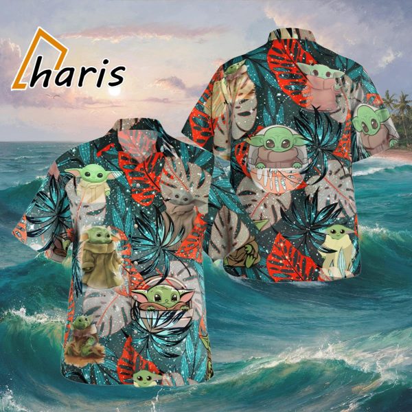 Baby Yoda Tropical Flower Star Wars Hawaiian Shirts