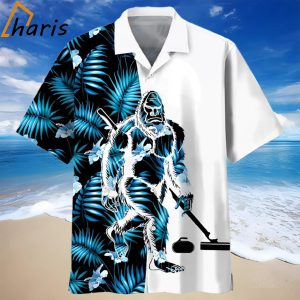 Bigfoot Curling Tropical Hawaiian Shirt