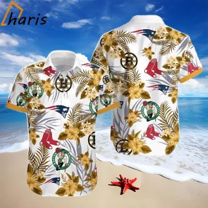 Boston Celtics Hawaiian Shirt Team Logo Hibiscus Flowers Gift