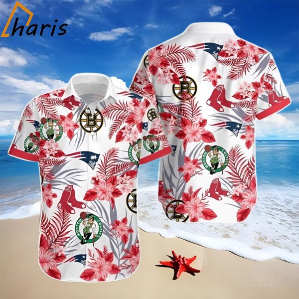 Boston Celtics Hawaiian Shirt Tropical Flora Beach Gift