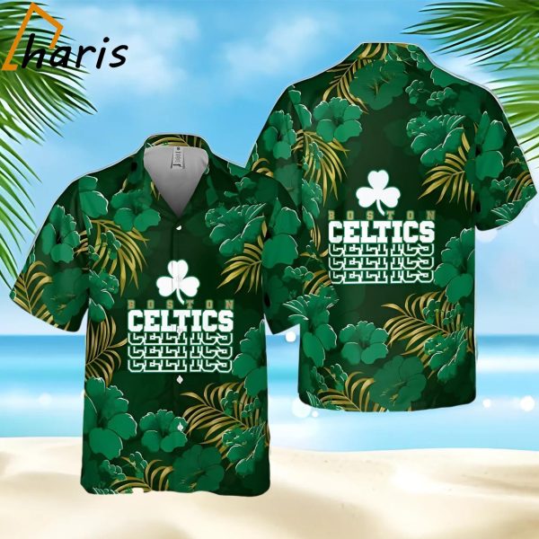 Boston Celtics Hibiscus And Tree Tropical Hawaiian Shirt