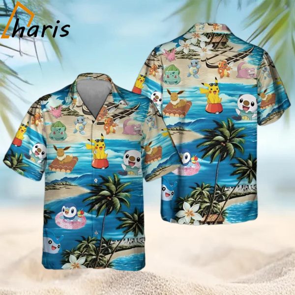 Bulbasaur Charmander Button Up Pikachu Summer Hawaiian Shirt