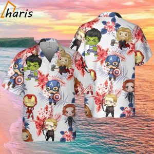 Cute Chibi Marvel Avengers 3D Hawaiian Shirt