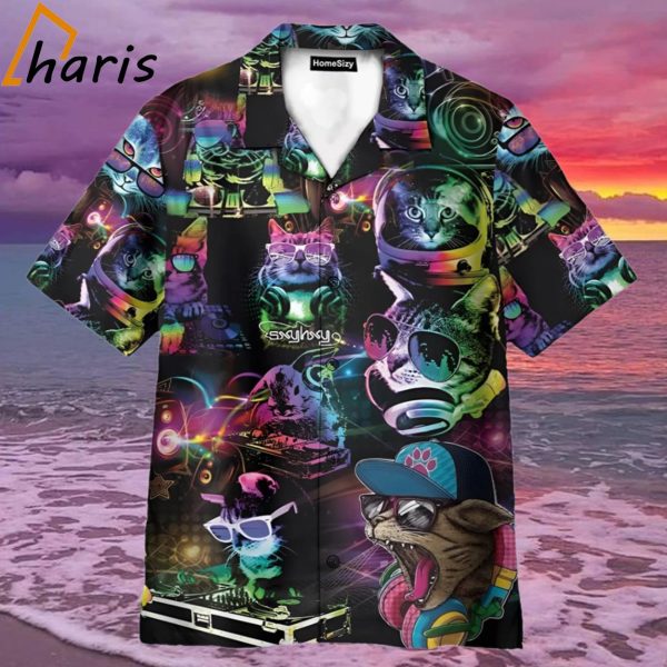 DJ Disco Cats Funny Hawaiian Shirt