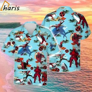 Deadpool Red Hibiscus Marvel Hawaiian Shirt