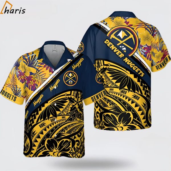 Denver Nuggets Polynesian Pattern National National Basketball Association 2024 AOP Hawaiian Shirt