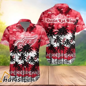 Detroit Red Tree Wings Hawaiian Shirt