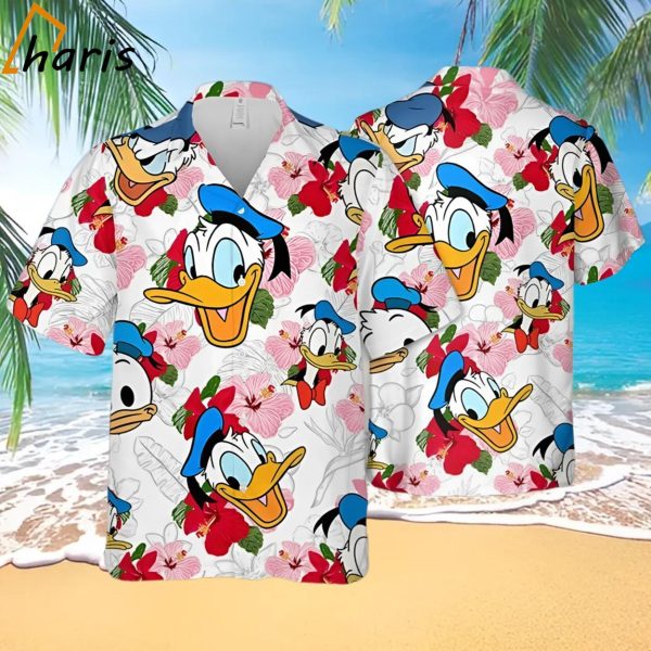 Disney Donald Duck Hibiscus Inspired Hawaiian Shirt