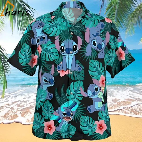 Disney Stitch Hawaiian Shirt Tropical Flower Pattern Beach Lovers Gift