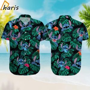 Disney Stitch Hawaiian Shirt Tropical Palm Leaves Gift For Beach Lovers