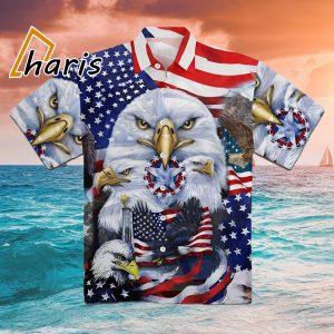 Eagle US American Flag Hawaiian Shirt