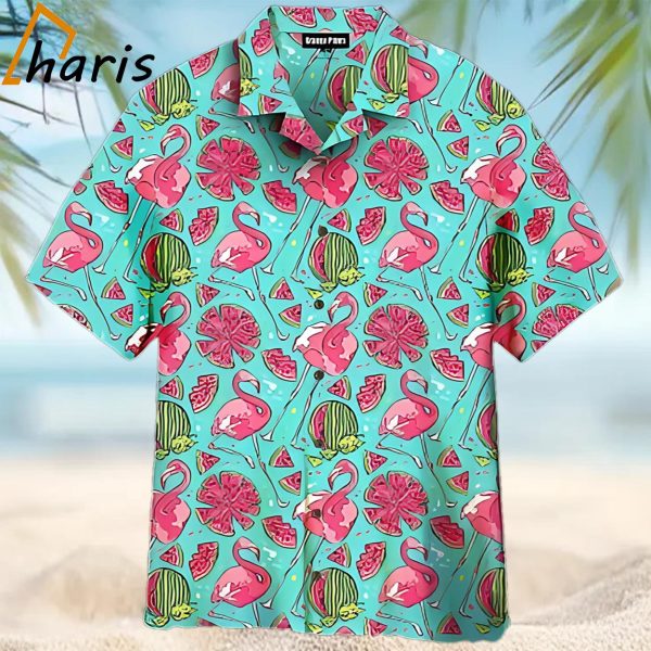 Flamingo And Watermelon Hawaiian Shirt