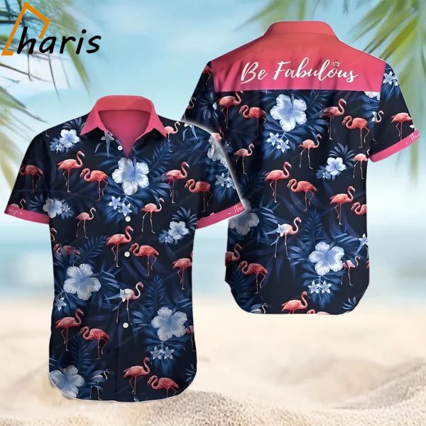 Flamingo Be Fabulous Tropical Leave Pattern Trendy Hawaiian Shirt