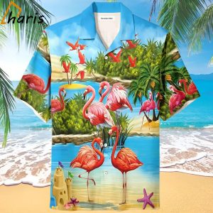 Flamingo On The Beach Trendy Hawaiian Shirt Summer Gift