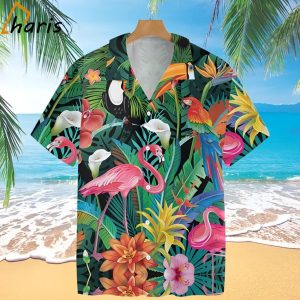 Flamingo Tropical Flower Forest Tropical Bird Trendy Hawaiian Shirt