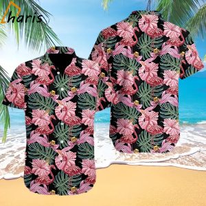 Flamingo’s Dance in Tropical Paradise Hawaiian Shirt