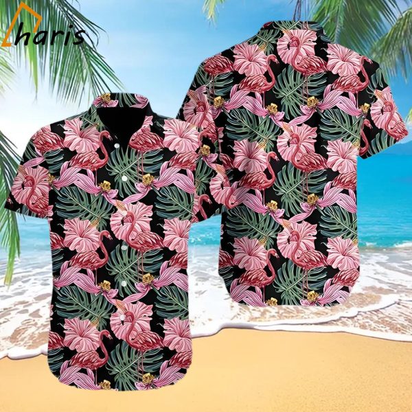 Flamingo’s Dance in Tropical Paradise Hawaiian Shirt