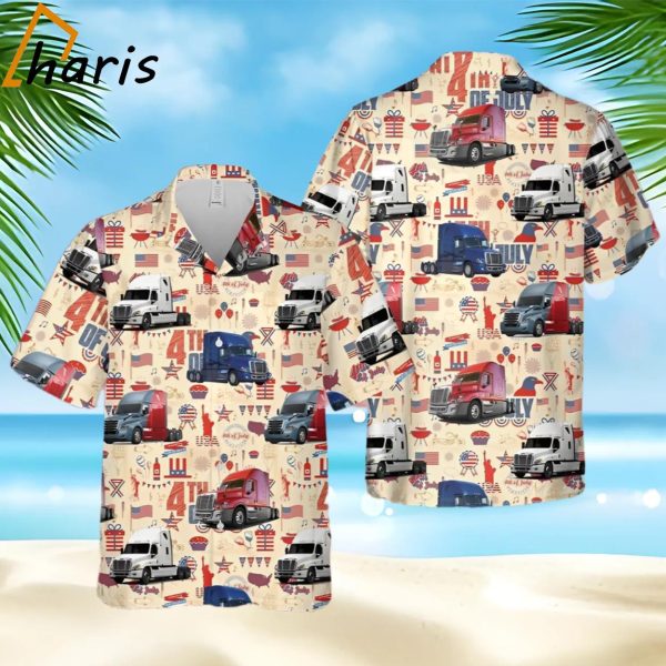 Freightliner Cascadia 4Th Of July Hawaiian Shirt For Men