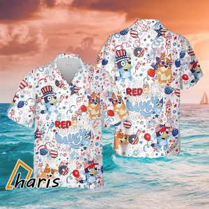 Funny 4th Of July Bluey Hawaiian Shirt