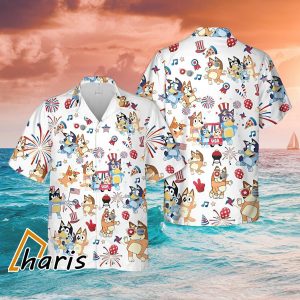 Funny Bluey 4th Of July Bluey Hawaiian Shirt For Men