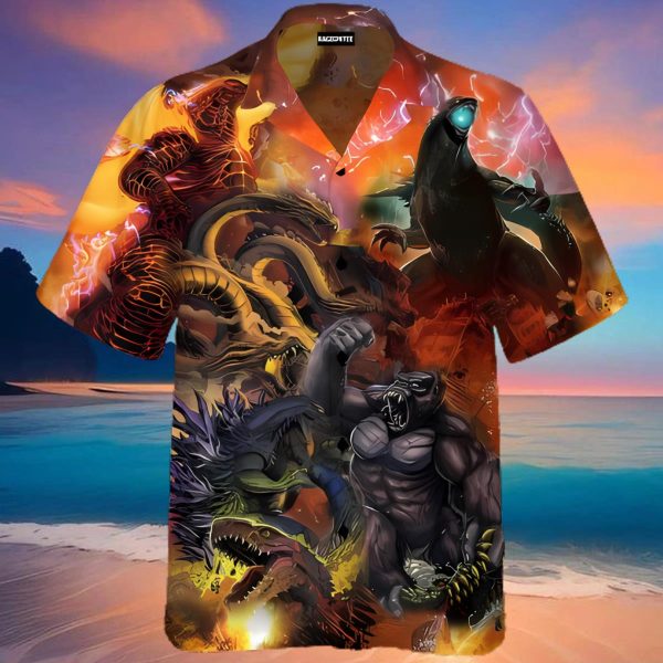 Godzilla And Kong Combat Best 3D Hawaiian Shirt