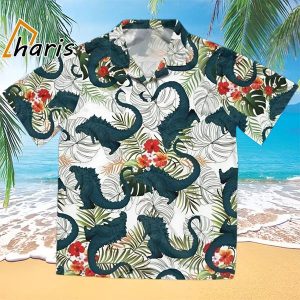 Godzilla Tropical Hibiscus Hawaiian Shirt