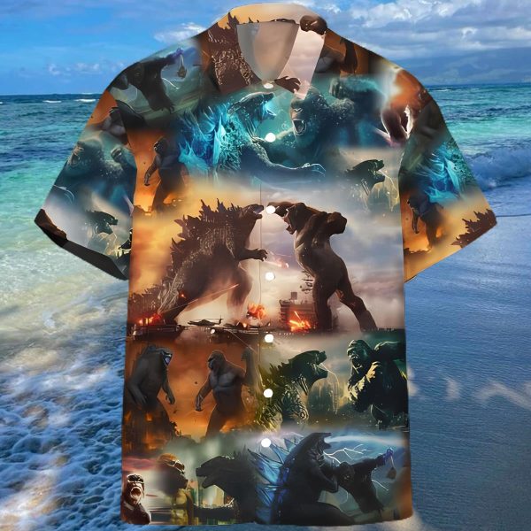 Godzilla vs Kong 3D Hawaiian T-shirt