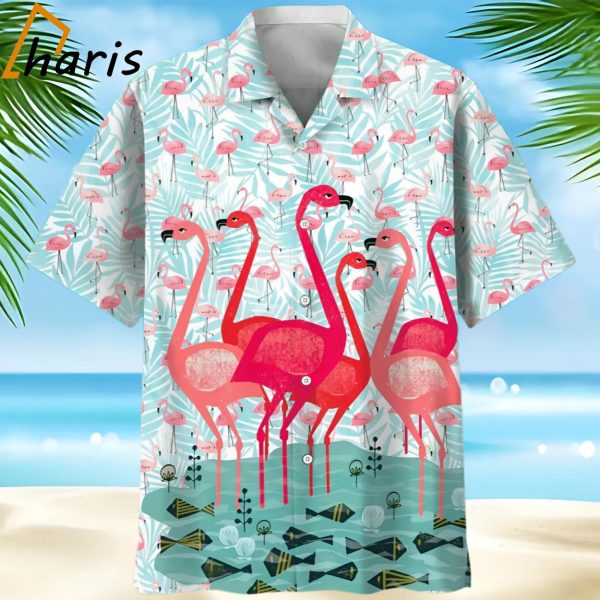 Graceful Flamingos 3D Hawaiian Shirt