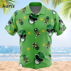 Green Ranger Pattern Mighty Morphin Power Rangers Hawaiian Shirt