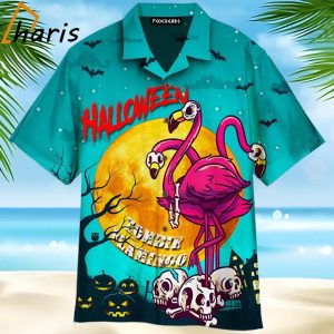 Halloween Zombie Flamingo Trendy Hawaiian Shirt