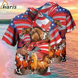 Horse Independence Day America Hawaiian Shirt