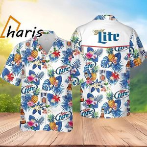 Miller Lite Beer Palm Leaf Hawaiian Shirt