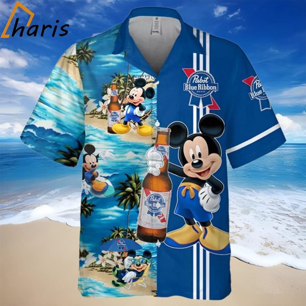 Pabstar Trek Blue Ribbon Mickey Mouse Hawaiian Shirt