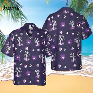 Pokemon Gengar Evolution Purple Hawaiian Shirt