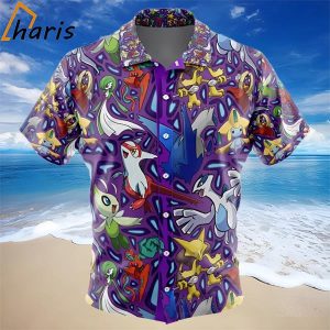 Psychic Type Pokemon Button Up Hawaiian Shirt