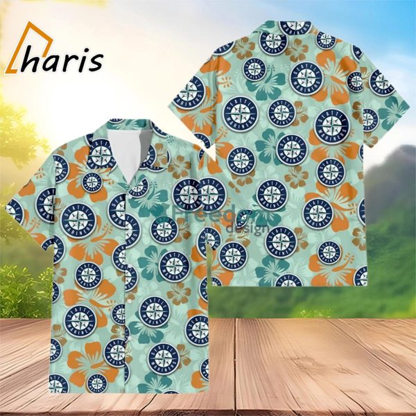 Seattle Mariners Orange Green Hawaiian Shirt