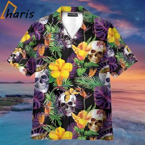 Skull Tropical Leaves Pattern Hawaiian Shirt