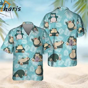 Snorlax Button Up Pokemon Summer Vacation Beach Hawaiian Shirt