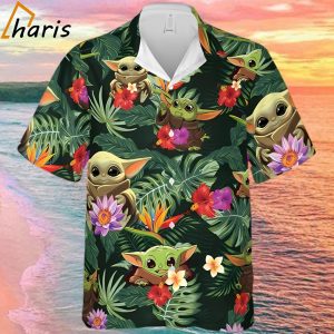 Star Wars Baby Yoda Cute Flower Hawaiian Shirt