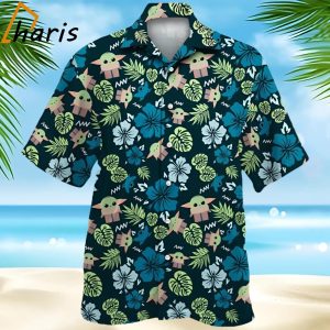 Star Wars Grogu Baby Yoda Tropical Leaves Hawaiian Shirt