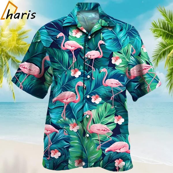 Stunning Flamingo Lovers Gift Summer Beach Palm Tree Trendy Hawaiian Shirt