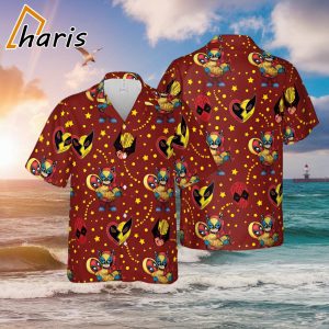 Superhero Deadpool And Wolverine Hawaiian Button Up Shirt