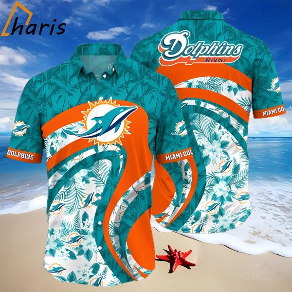 Tropical Floral Miami Dolphins Hawaiian Shirt