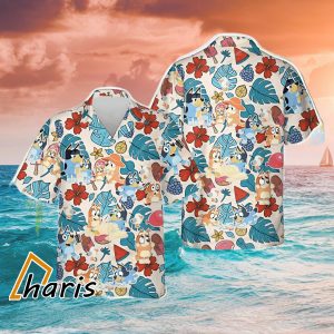 Tropical Flower Bluey Hawaiian Shirt