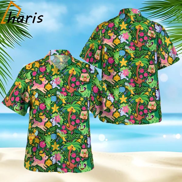 Tropical Green Pokemon Hawaiian Shirt